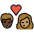 Kiss Person Person Dark Skin Tone Medium Skin Tone Emoji from OpenMoji Set