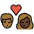 Kiss Person Person Medium Dark Skin Tone Dark Skin Tone Emoji from OpenMoji Set