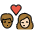 Kiss Person Person Medium Dark Skin Tone Light Skin Tone Emoji from OpenMoji Set
