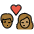 Kiss Person Person Medium Dark Skin Tone Medium Skin Tone Emoji from OpenMoji Set