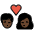 Kiss Woman Man Dark Skin Tone Emoji from OpenMoji Set
