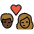 Kiss Woman Man Dark Skin Tone Medium Dark Skin Tone Emoji from OpenMoji Set