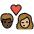 Kiss Woman Man Dark Skin Tone Medium Light Skin Tone Emoji from OpenMoji Set