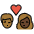 Kiss Woman Man Medium Dark Skin Tone Dark Skin Tone Emoji from OpenMoji Set