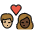 Kiss Woman Man Medium Light Skin Tone Dark Skin Tone Emoji from OpenMoji Set