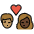 Kiss Woman Man Medium Skin Tone Dark Skin Tone Emoji from OpenMoji Set