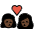Kiss Woman Woman Dark Skin Tone Emoji from OpenMoji Set