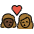 Kiss Woman Woman Dark Skin Tone Medium Dark Skin Tone Emoji from OpenMoji Set