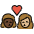 Kiss Woman Woman Dark Skin Tone Medium Light Skin Tone Emoji from OpenMoji Set