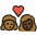 Kiss Woman Woman Medium Dark Skin Tone Dark Skin Tone Emoji from OpenMoji Set