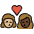 Kiss Woman Woman Medium Light Skin Tone Dark Skin Tone Emoji from OpenMoji Set