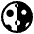 Last Quarter Moon High Contrast Emoji from Fluent Emoji High Contrast Set