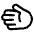Leftwards Hand High Contrast Default Emoji from Fluent Emoji High Contrast Set