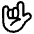 Love You Gesture High Contrast Default Emoji from Fluent Emoji High Contrast Set