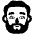 Man Beard High Contrast Default Emoji from Fluent Emoji High Contrast Set