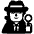 Man Detective High Contrast Default Emoji from Fluent Emoji High Contrast Set