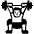 Man Lifting Weights High Contrast Default Emoji from Fluent Emoji High Contrast Set