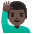 Man Raising Hand Dark Skin Tone Emoji from Noto Emoji Set