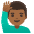 Man Raising Hand Medium Dark Skin Tone Emoji from Noto Emoji Set