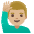 Man Raising Hand Medium Light Skin Tone Emoji from Noto Emoji Set