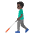 Man With White Cane Dark Skin Tone Emoji from Noto Emoji Set