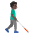 Man With White Cane Facing Right Dark Skin Tone Emoji from Noto Emoji Set