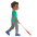 Man With White Cane Facing Right Medium Dark Skin Tone Emoji from Noto Emoji Set