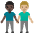 Men Holding Hands Dark Skin Tone Medium Light Skin Tone Emoji from Noto Emoji Set
