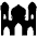 Mosque High Contrast Emoji from Fluent Emoji High Contrast Set