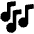 Musical Notes High Contrast Emoji from Fluent Emoji High Contrast Set