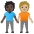 People Holding Hands Dark Skin Tone Medium Light Skin Tone Emoji from Noto Emoji Set