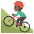 Person Mountain Biking Dark Skin Tone Emoji from EmojiTwo Colors Set