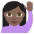 Person Raising Hand Dark Skin Tone Emoji from EmojiTwo Colors Set