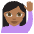 Person Raising Hand Medium Dark Skin Tone Emoji from EmojiTwo Colors Set