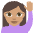 Person Raising Hand Medium Skin Tone Emoji from EmojiTwo Colors Set