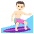 Person Surfing Light Skin Tone Emoji from EmojiTwo Colors Set