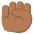 Raised Fist Medium Dark Skin Tone Emoji from EmojiTwo Colors Set