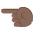 Right Hand Pointing Left Dark Skin Tone Emoji from EmojiTwo Colors Set