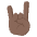 Sign Of The Horns Dark Skin Tone Emoji from EmojiTwo Colors Set