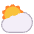 Sun Behind Cloud Flat Emoji from Fluent Emoji Flat Set