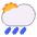 Sun Behind Rain Cloud Flat Emoji from Fluent Emoji Flat Set