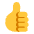 Thumbs Up Flat Default Emoji from Fluent Emoji Flat Set