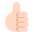 Thumbs Up Flat Light Emoji from Fluent Emoji Flat Set