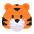 Tiger Face Flat Emoji from Fluent Emoji Flat Set