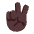 Victory Hand Flat Dark Emoji from Fluent Emoji Flat Set