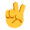 Victory Hand Flat Default Emoji from Fluent Emoji Flat Set