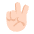 Victory Hand Flat Light Emoji from Fluent Emoji Flat Set