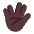 Vulcan Salute Flat Dark Emoji from Fluent Emoji Flat Set