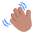 Waving Hand Flat Medium Emoji from Fluent Emoji Flat Set