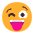 Winking Face With Tongue Flat Emoji from Fluent Emoji Flat Set